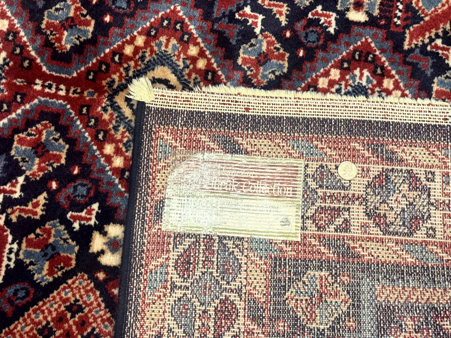 Karastan Rug 5x8, Yuruk Collection #530, Geometric Tribal Wool Pile Vintage Carpet - Nuvé