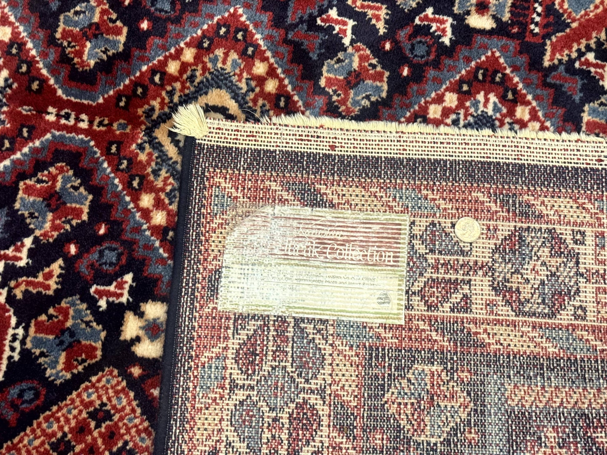 Karastan Rug 5x8, Yuruk Collection #530, Geometric Tribal Wool Pile Vintage Carpet - Nuvé