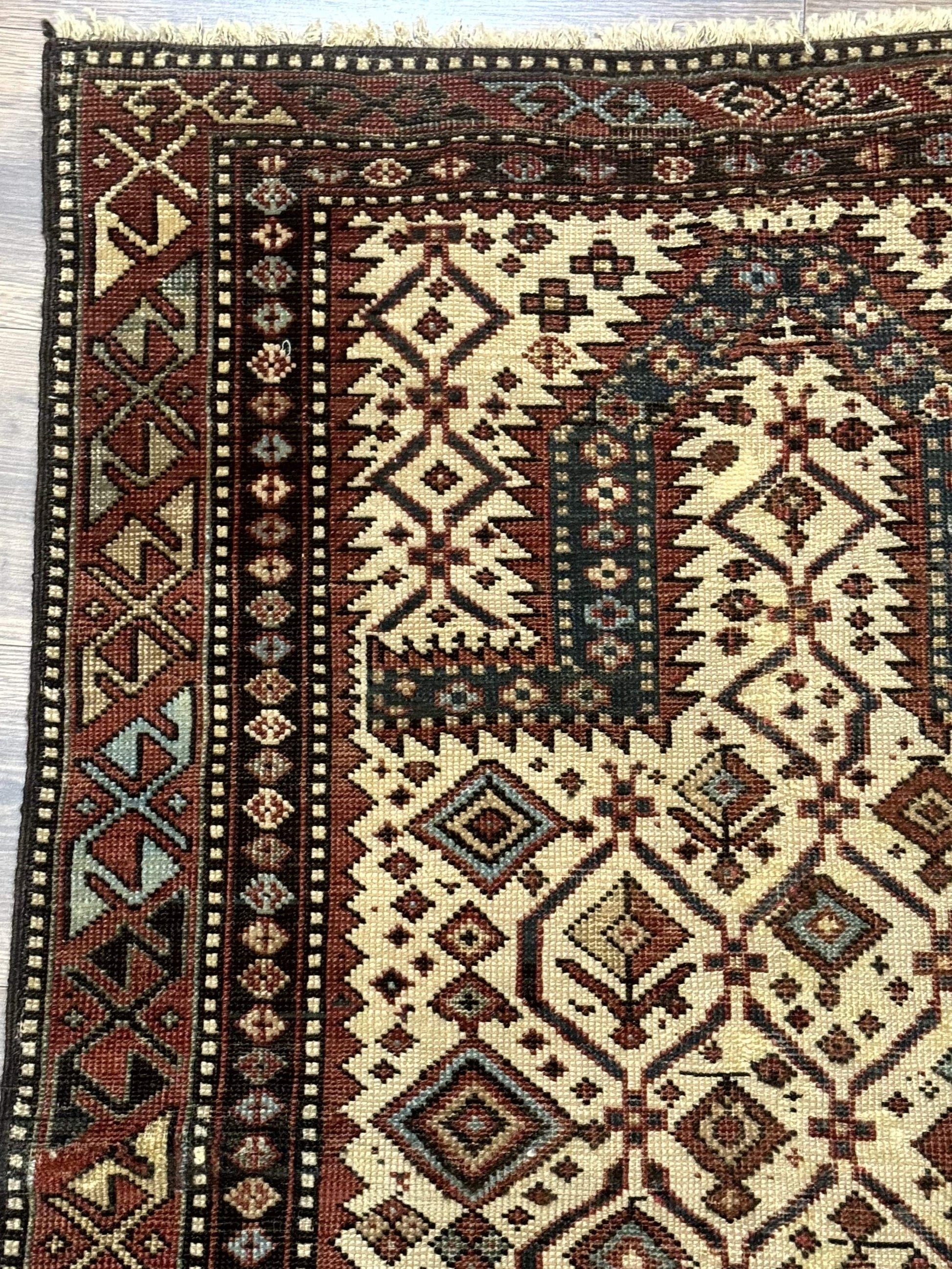 Antique Caucasian Shirvan Rug 3x5, Dagestan Prayer Rug, Collectible, Early 20th Century Rug - Nuvé
