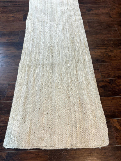 Modern Jute Runner Rug 2.7 x 10, Rug for Hallway or Kitchen, Farmhouse Rug - Nuvé