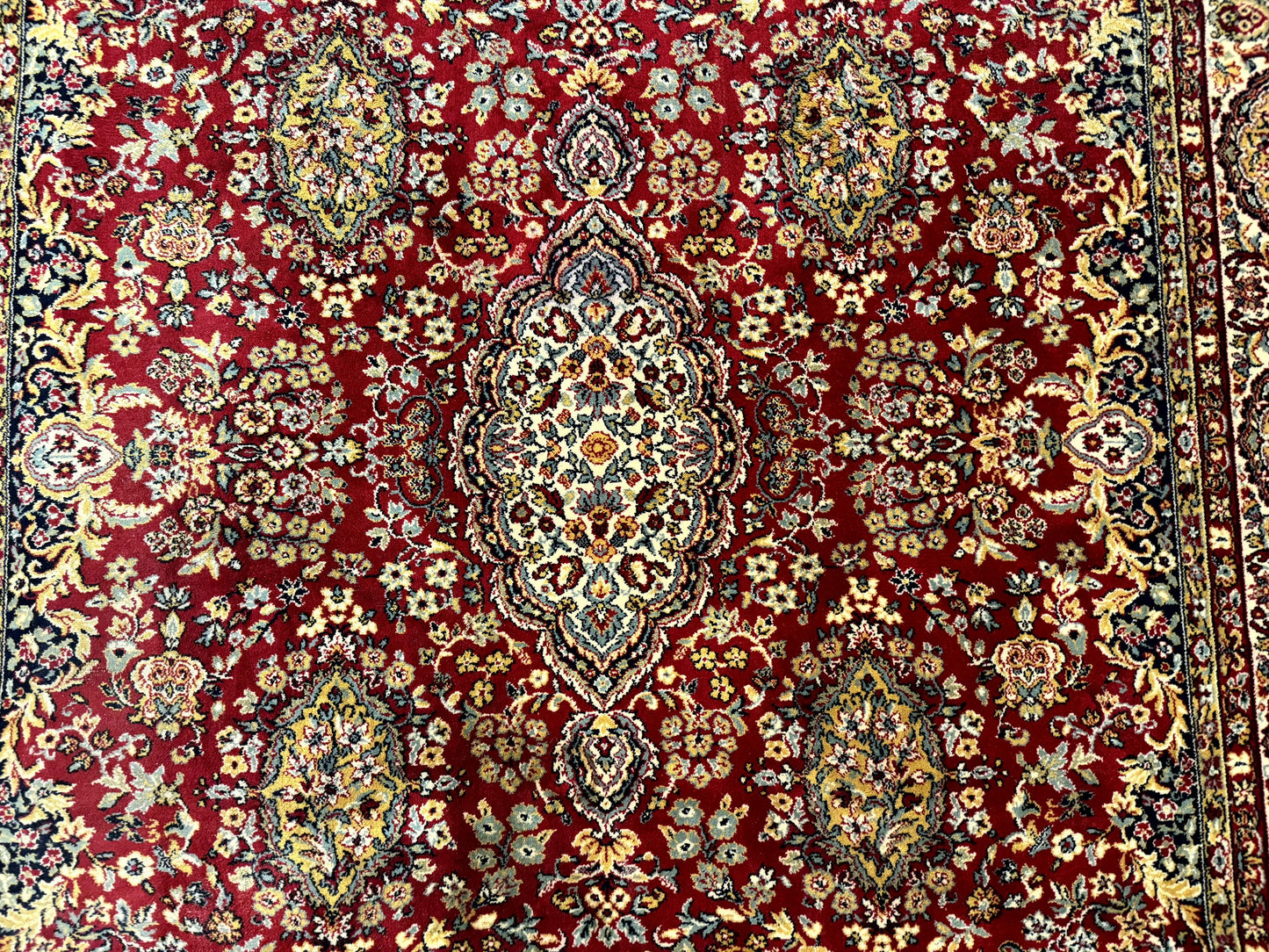 Persian Wool Rug 7x10, Couristan Carpet, Belgium Power Loomed Rug, Red, Floral, Traditional - Nuvé