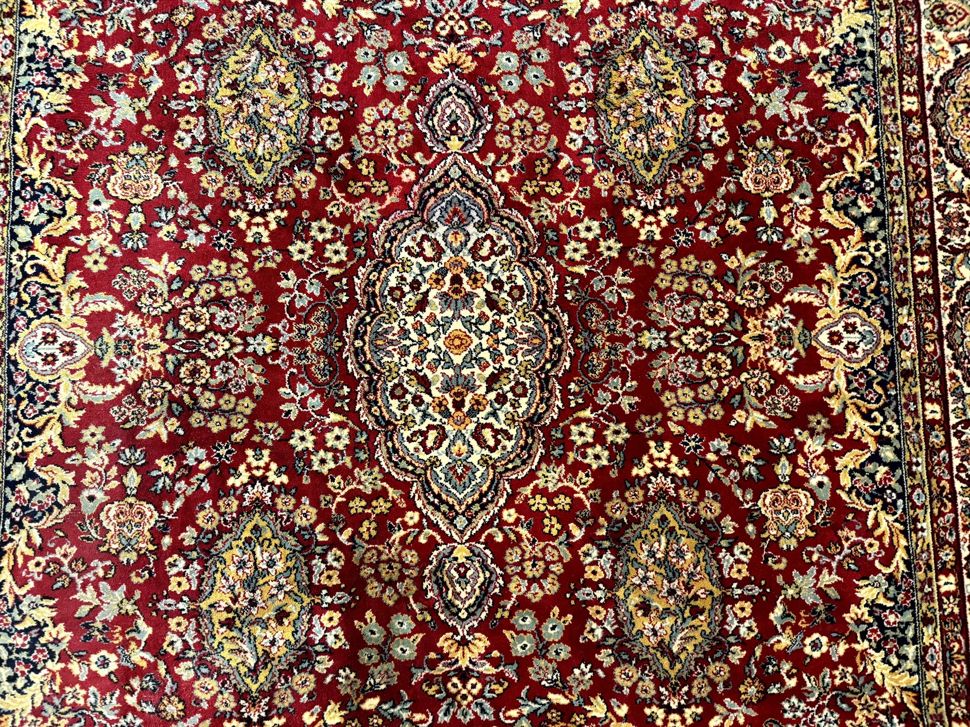Persian Wool Rug 7x10, Couristan Carpet, Belgium Power Loomed Rug, Red, Floral, Traditional - Nuvé
