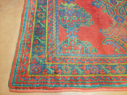 7x11 Turkish Oushak Rug, Vintage Red & Blue Oriental Carpet, Hand Knotted Wool Area Rug 7 x 11, Turkish Sparta Rug, Antique Turkish Rug Nice - Nuvé