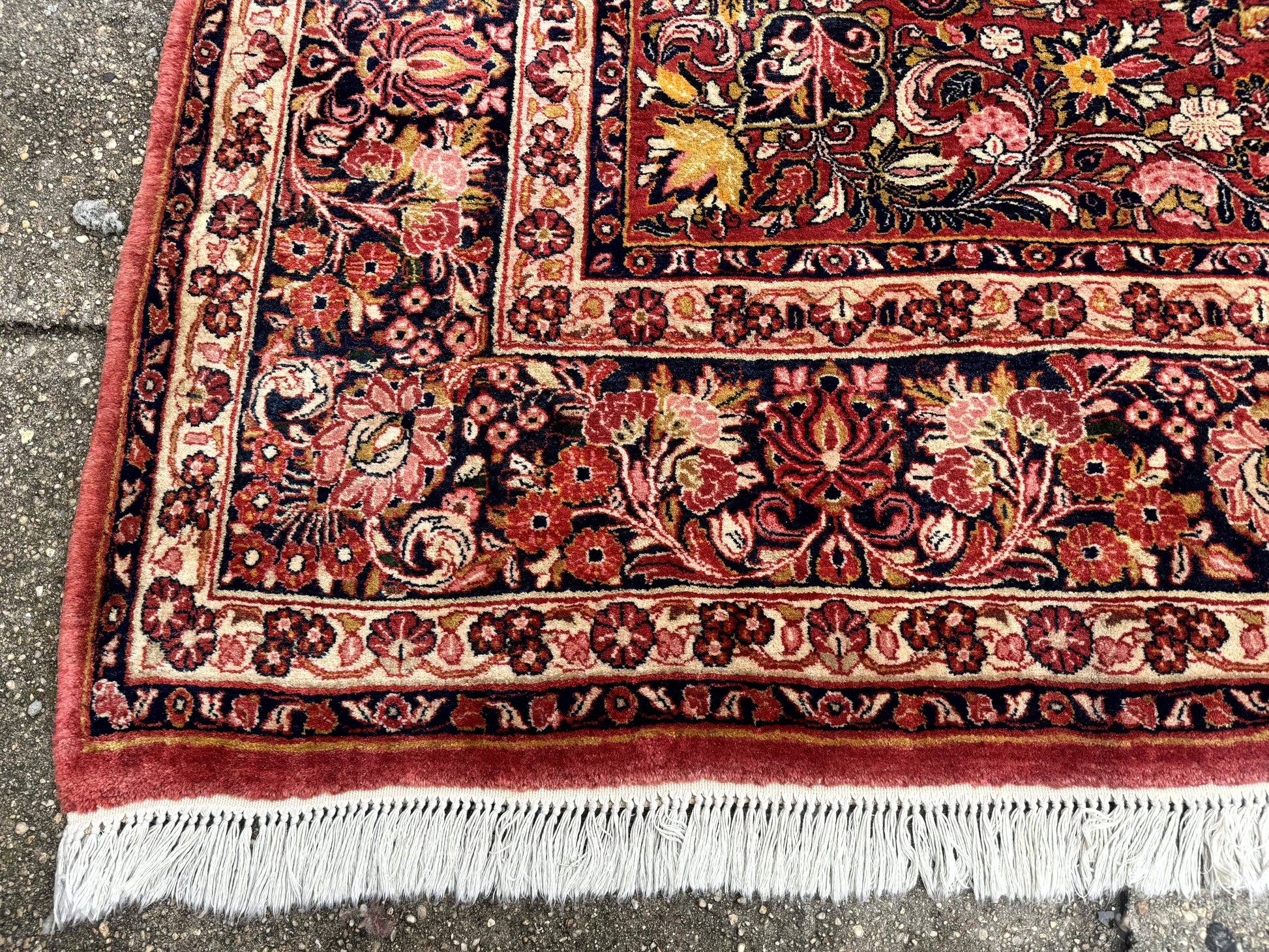 Large Antique Persian Sarouk Rug 11x18, Red, Floral Allover, Palace Size Wool Handmade Carpet - Nuvé