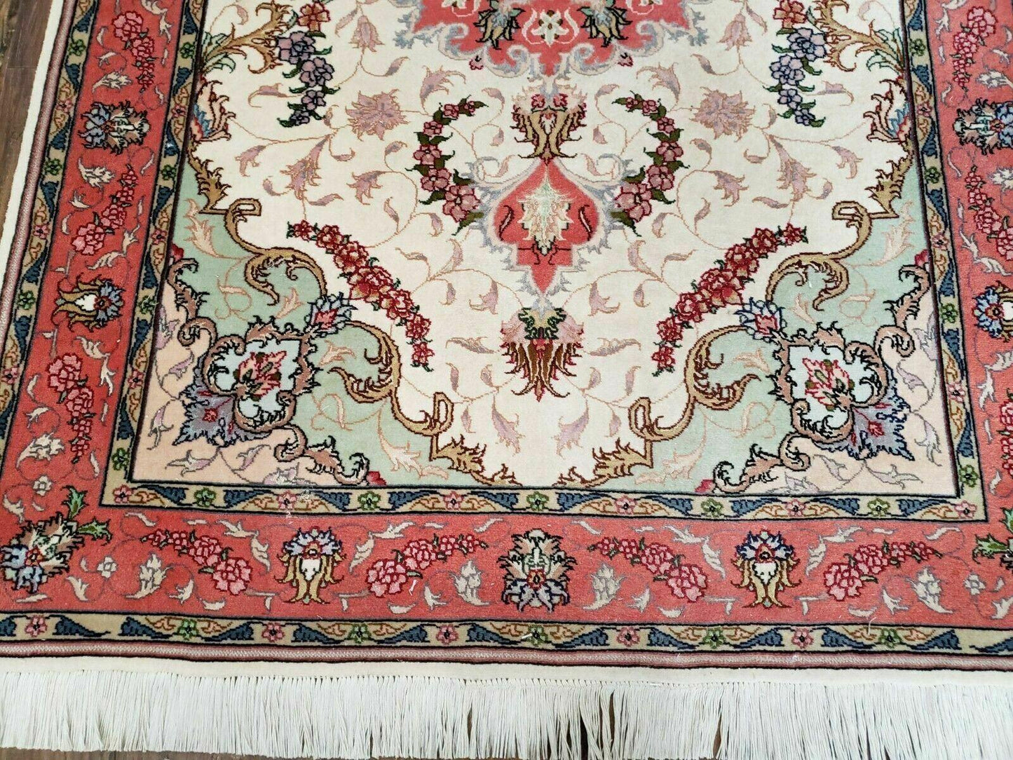 3' 4" X 5' Vintage Handmade Ultra Fine Floral Oriental Turkish Rug Carpet Wow - Nuvé