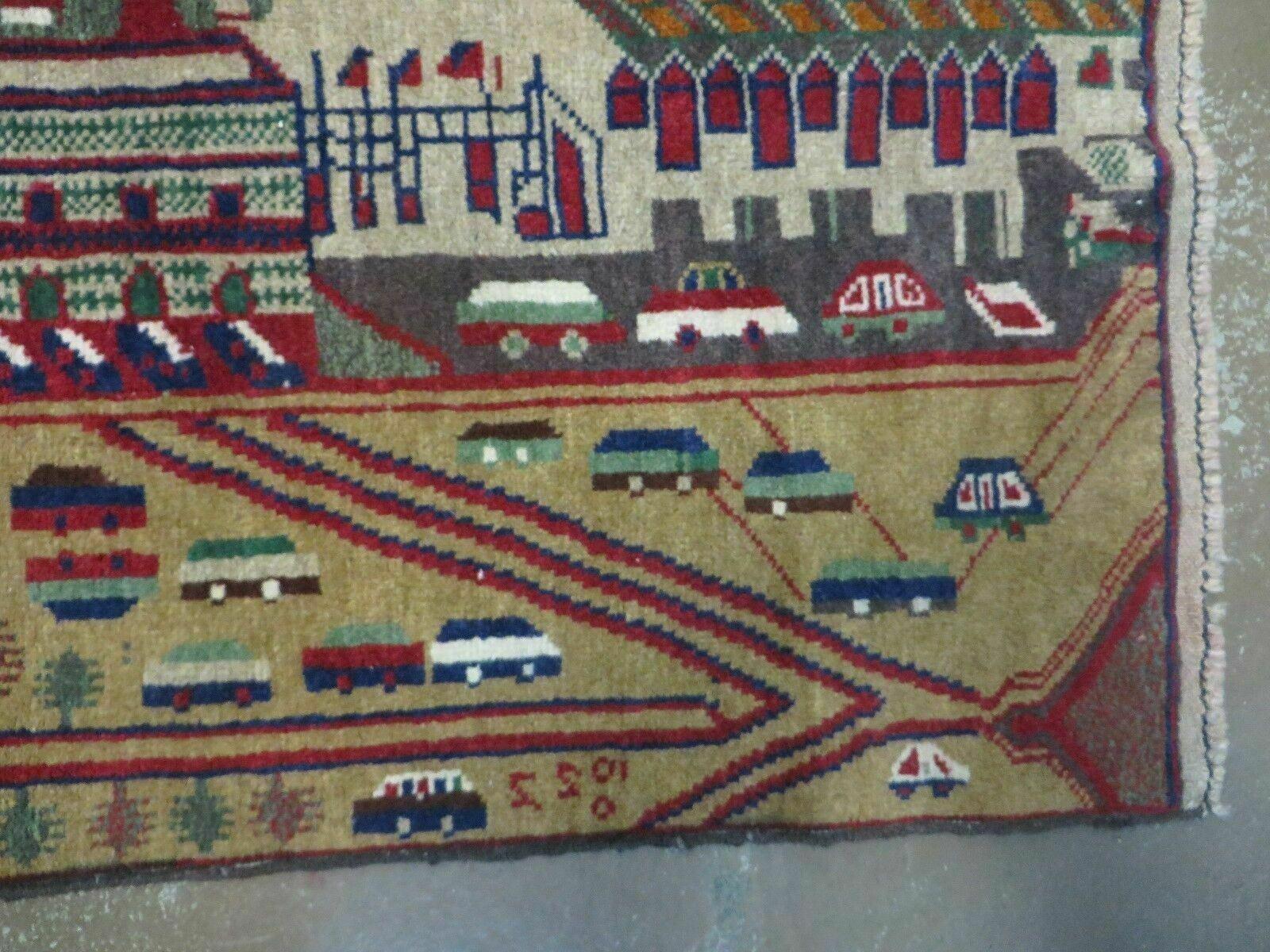 3' X 5' New Vintage Handmade Afghan Balouch Tribal Wool Pictorial Rug # 302 - Nuvé