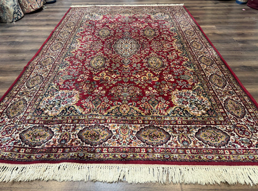 Persian Wool Rug 7x10, Couristan Carpet, Belgium Power Loomed Rug, Red, Floral, Traditional - Nuvé