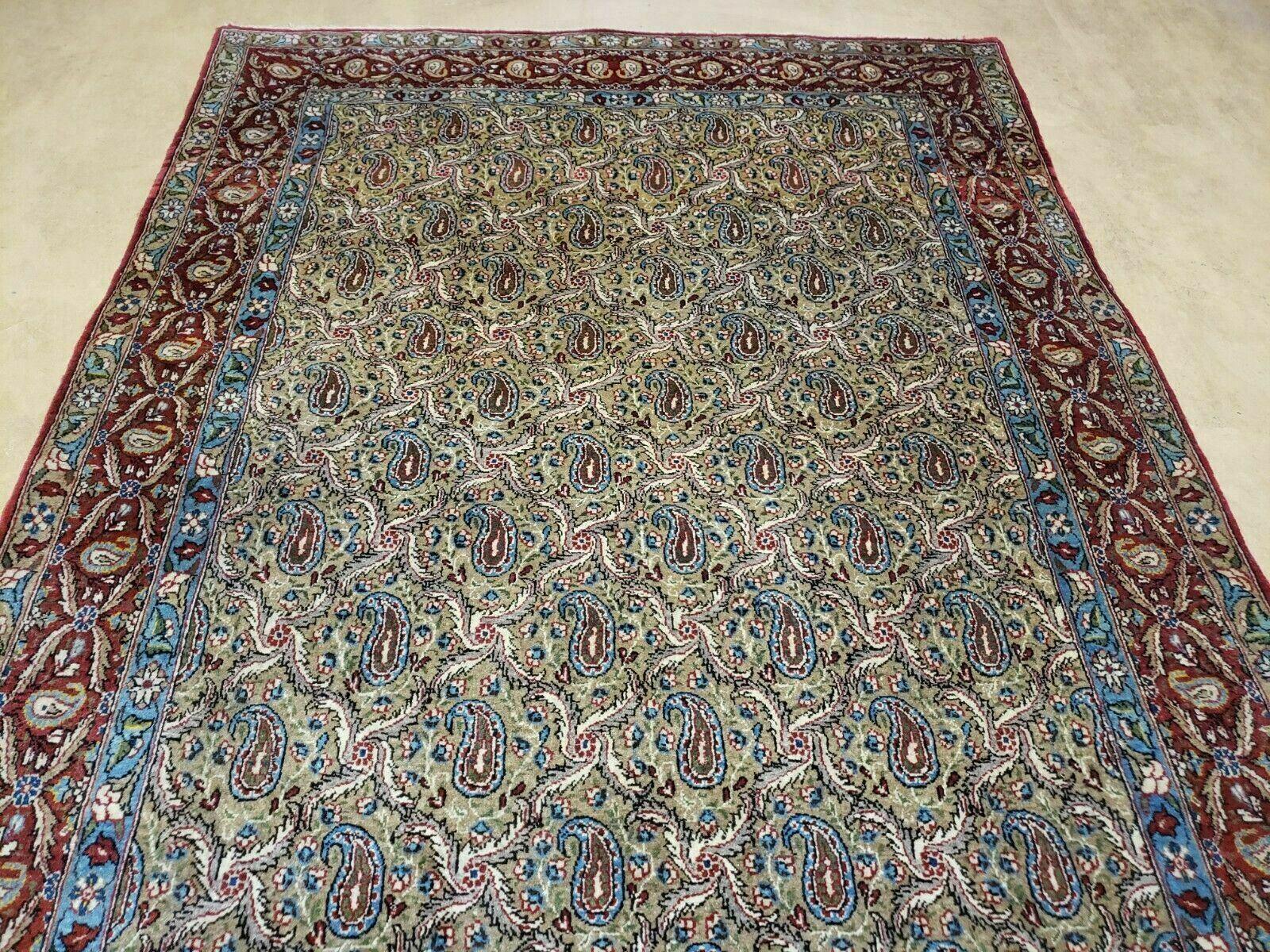 4' X 7' Handmade Turkish Wool Rug Paisley Hand Knotted Flowers One Of A Kind - Nuvé