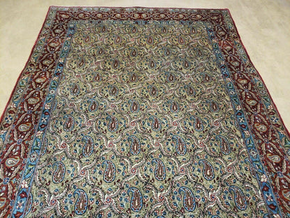 4' X 7' Handmade Turkish Wool Rug Paisley Hand Knotted Flowers One Of A Kind - Nuvé