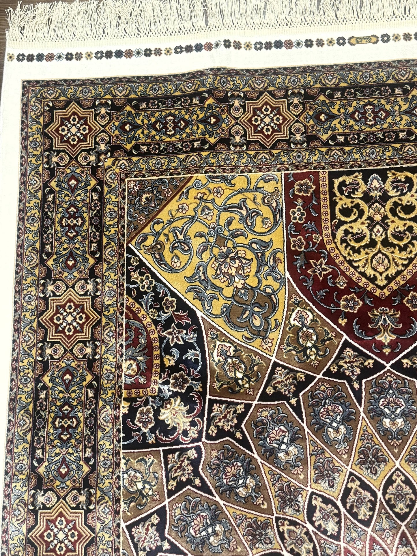 Turkish Silk Rug 4x6, Dome Design, Memluk Carpet, Bamboo Silk, New - Nuvé