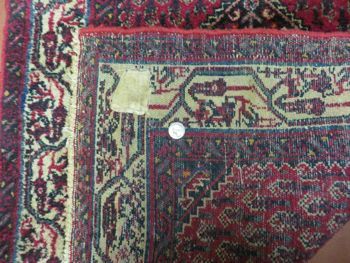 2.5' X 4' Vintage Handmade Indian Amritsar Wool Rug Paisley Design Red - Nuvé