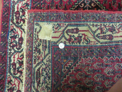 2.5' X 4' Vintage Handmade Indian Amritsar Wool Rug Paisley Design Red - Nuvé