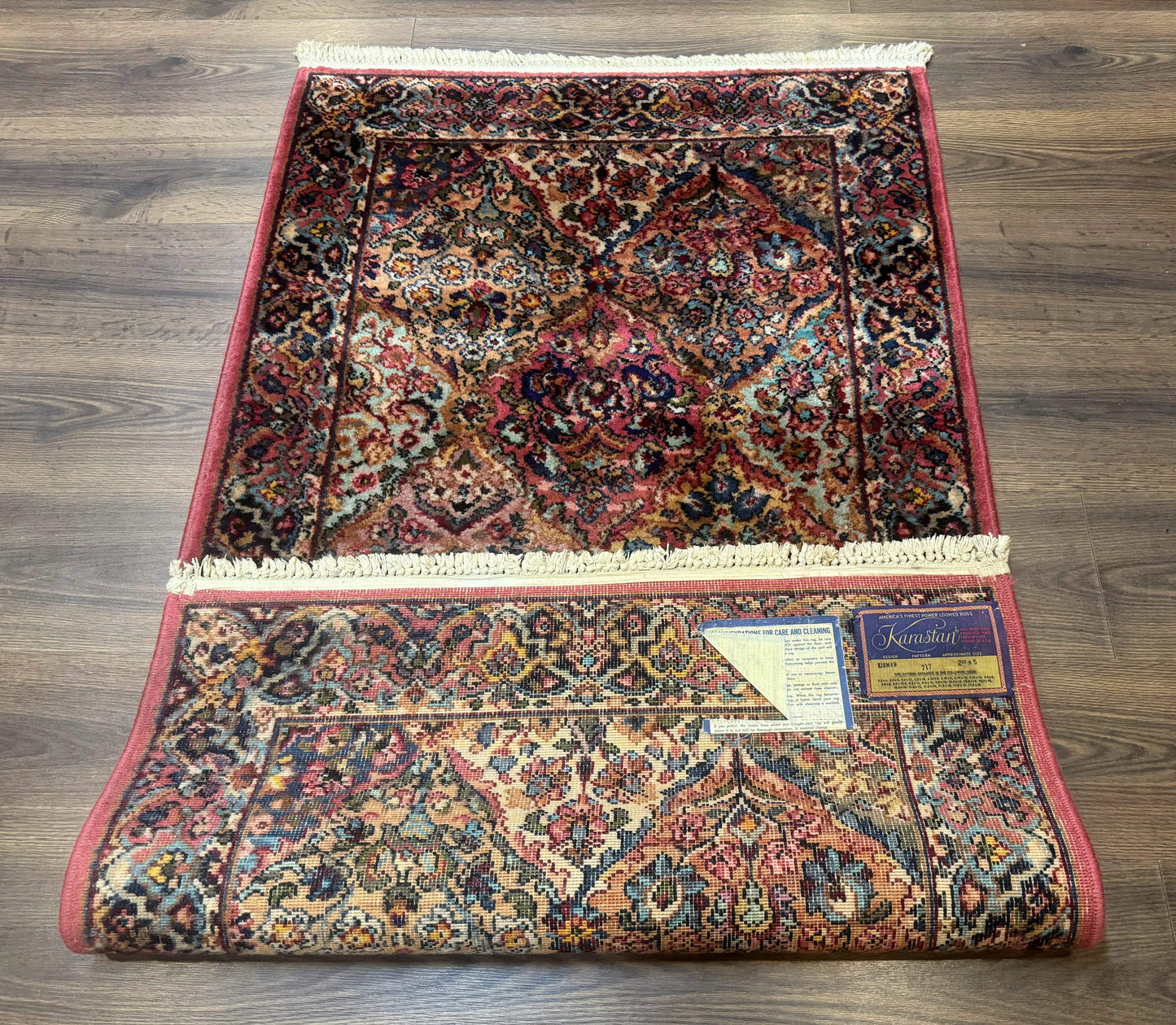 3x5 Karastan Multicolor Panel Kirman Rug #717, Wool Original 700 Series - Nuvé