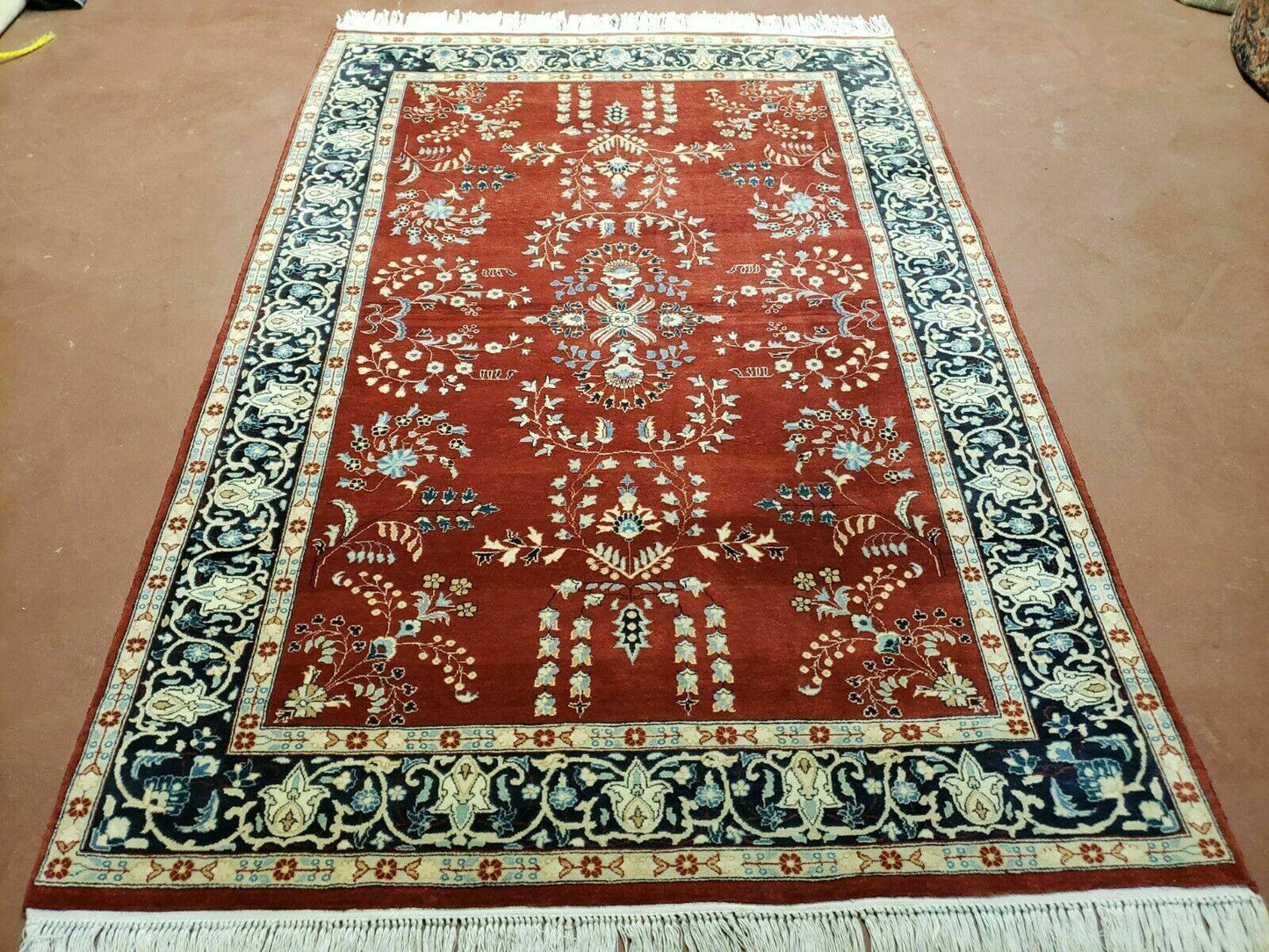 4' X 6' Vintage Handmade Pakistani Rug Highly Detailed Red - Nuvé