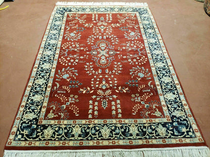 4' X 6' Vintage Handmade Pakistani Rug Highly Detailed Red - Nuvé