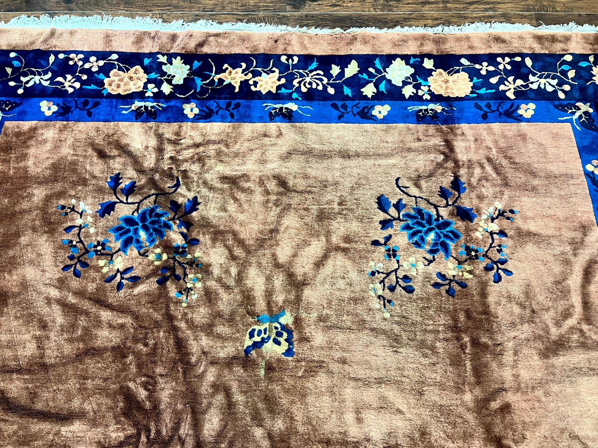 Antique Chinese Wool Rug 9x12, Large Peking Carpet, Handmade, Nichols Rug - Nuvé