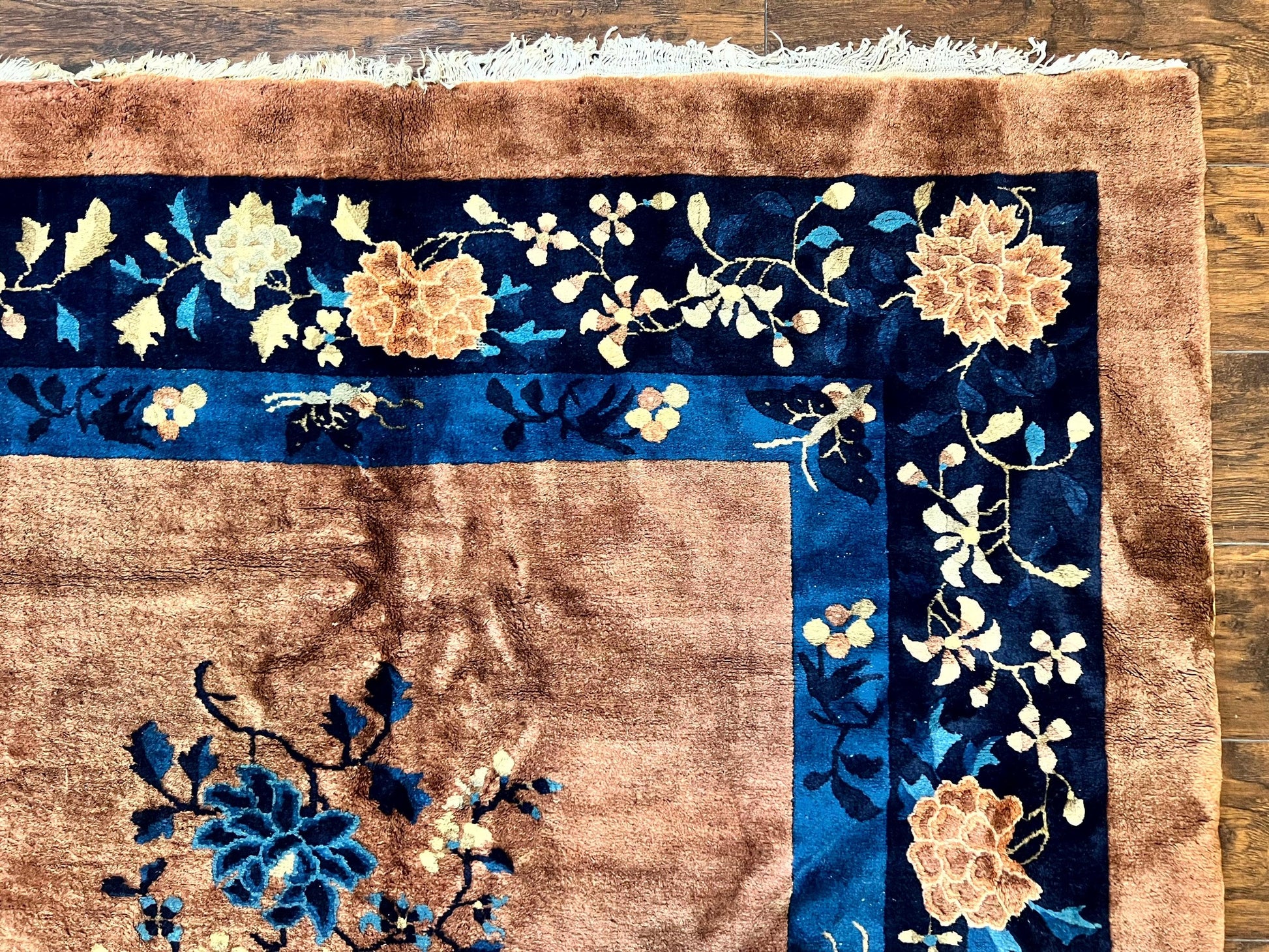 Antique Chinese Wool Rug 9x12, Large Peking Carpet, Handmade, Nichols Rug - Nuvé