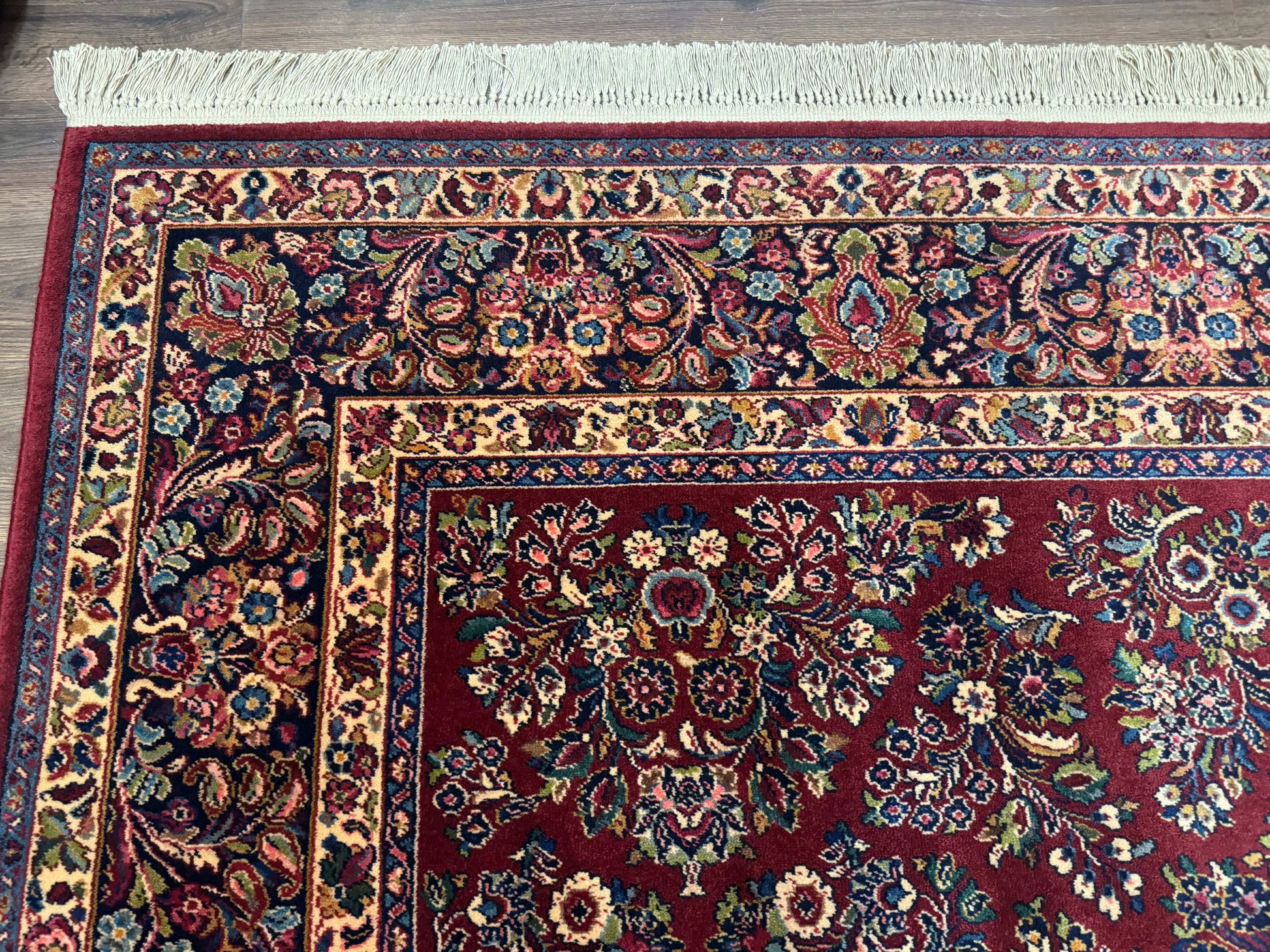 10x14 Karastan Rug Red Sarouk #785, Wool Original 700 Series - Nuvé