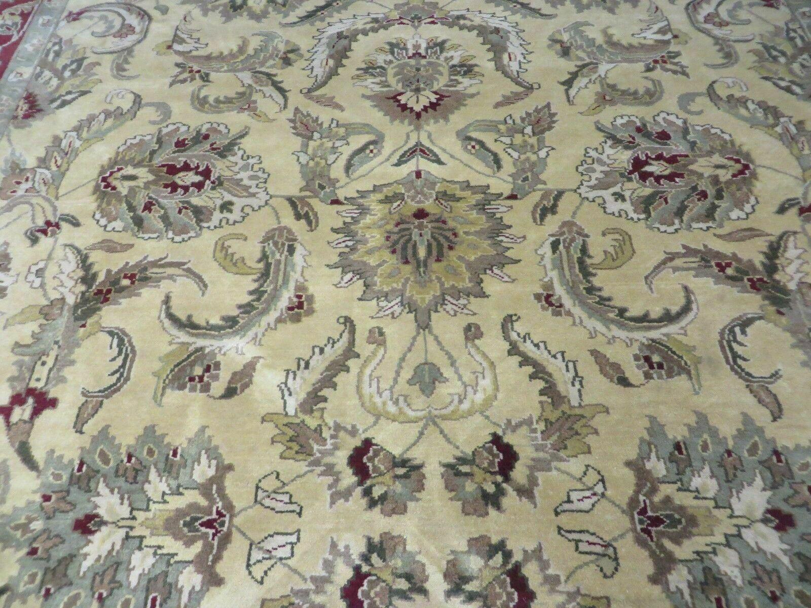 9' X 12' Vintage Handmade India Oriental Jaipur Quality Tea Wash Hand Knotted - Nuvé