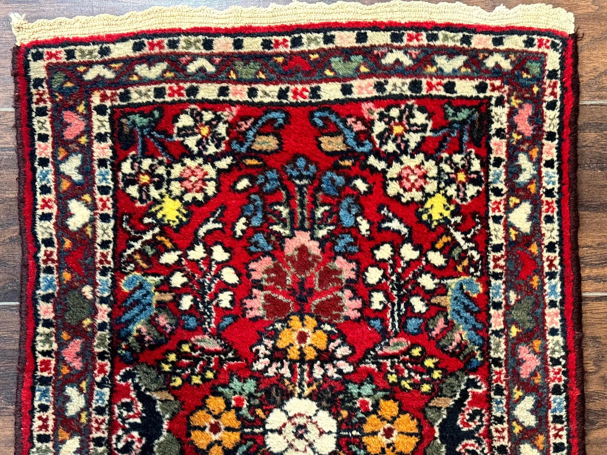 Small Persian Tribal Rug 2x3, Red Colorful Small Hamadan Carpet, Antique Persian Rug - Nuvé
