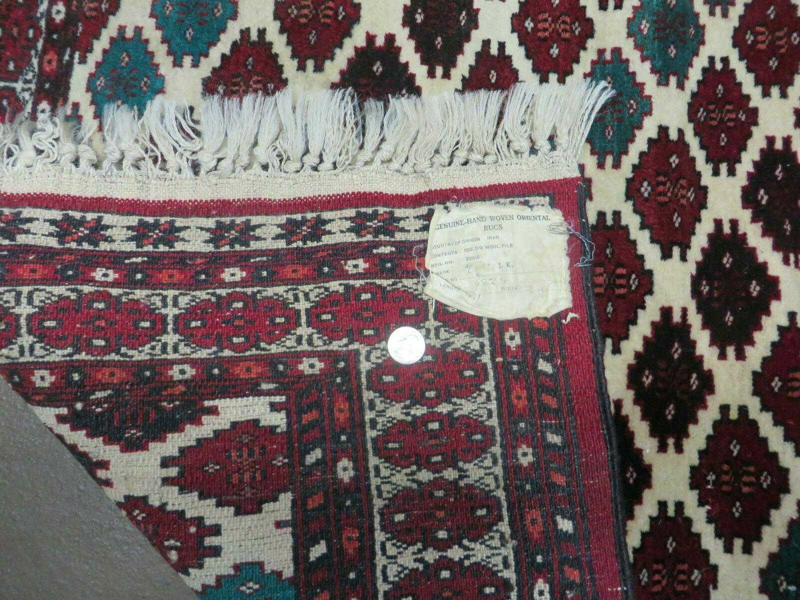 3' X 4' Vintage Handmade Pakistan Bokhara Turkoman Balouch Wool Rug Mat Nice - Nuvé