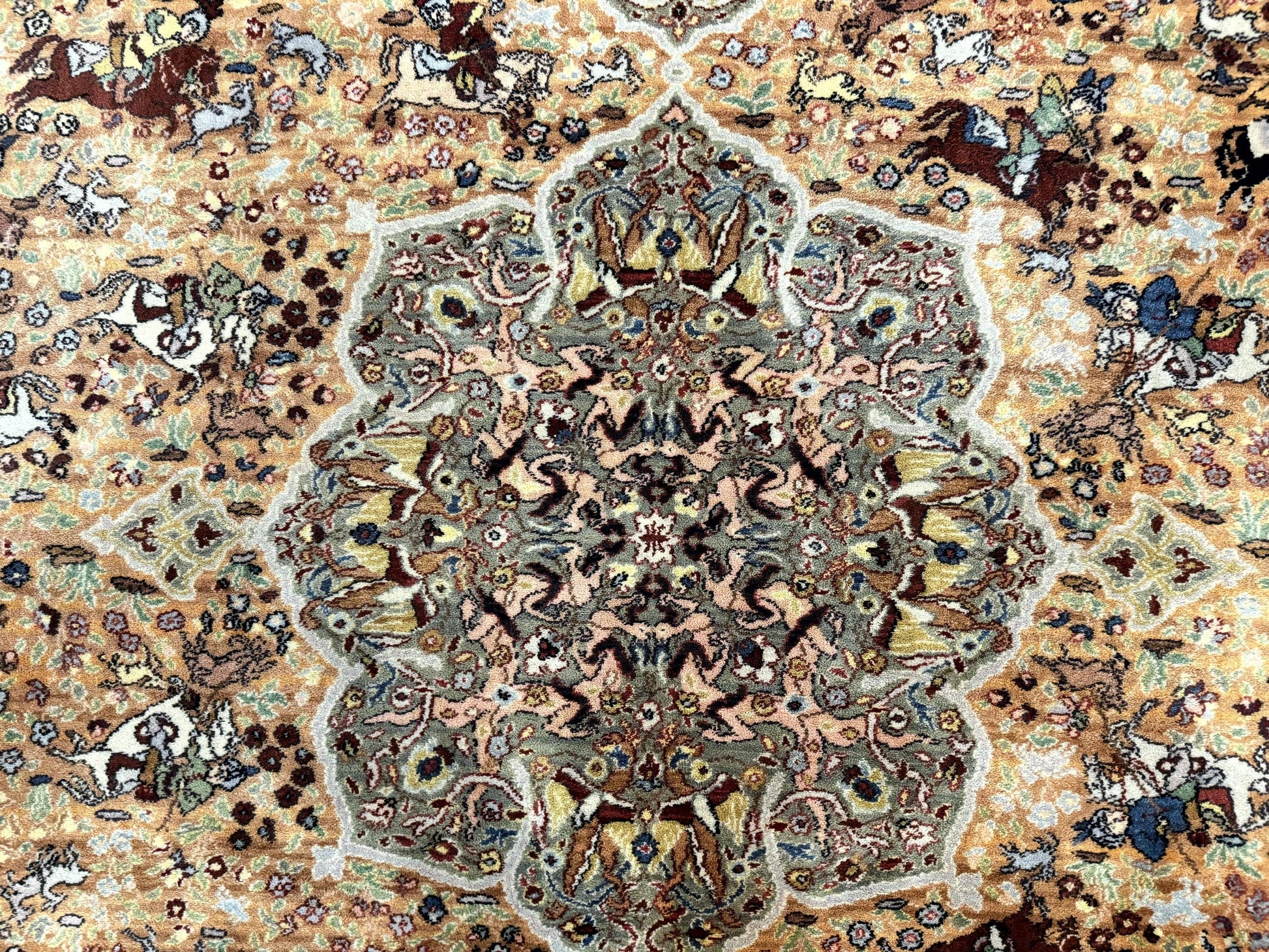 Karastan Rug 10x14 - Persian Hunting  #723 - Wool Pile, Vintage - Nuvé