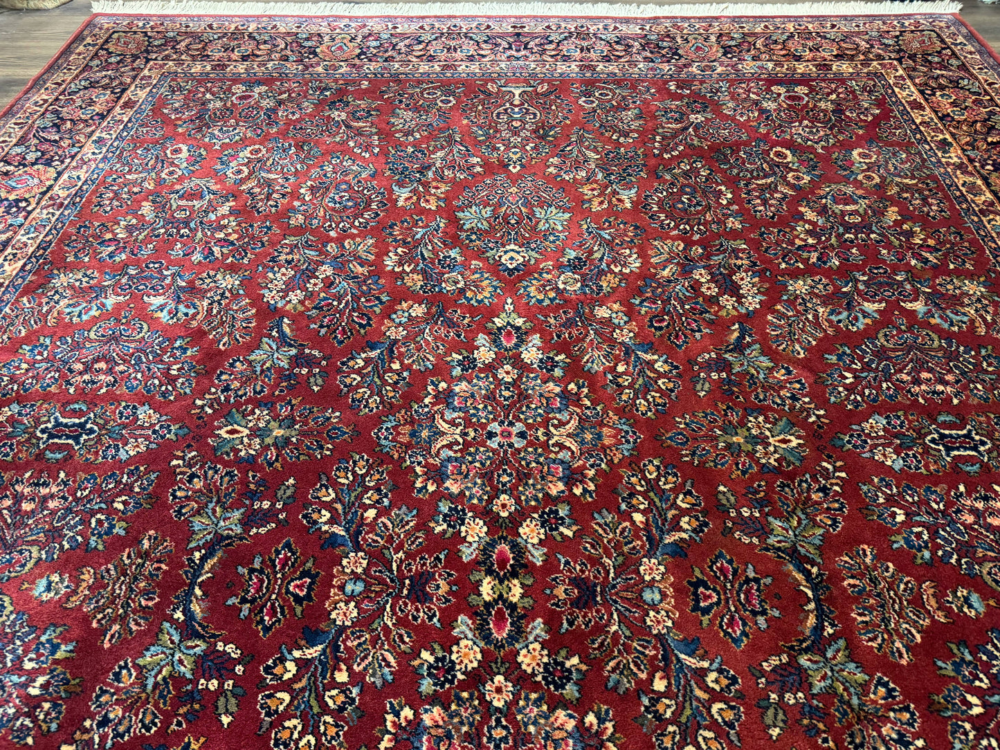 Karastan Rug 10x14, Red Sarouk #785, Wool Original 700 Series - Nuvé