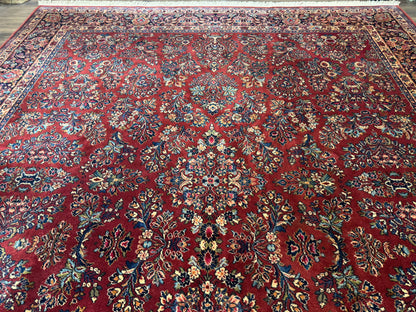 Karastan Rug 10x14, Red Sarouk #785, Wool Original 700 Series - Nuvé