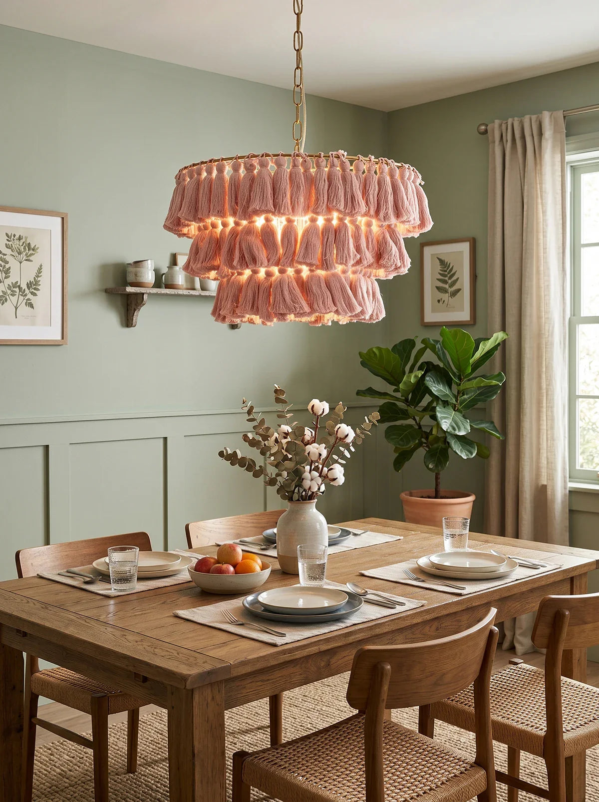 Fela Fabric Tassel Chandelier