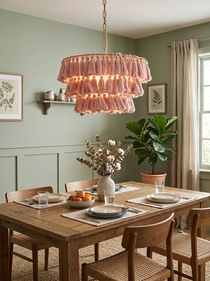 Fela Fabric Tassel Chandelier