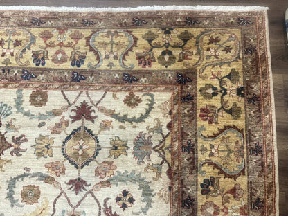 Egyptian Rug 9x12, Mahal Sultanabad Carpet, Handmade Wool Rug, Oatmeal Color - Nuvé