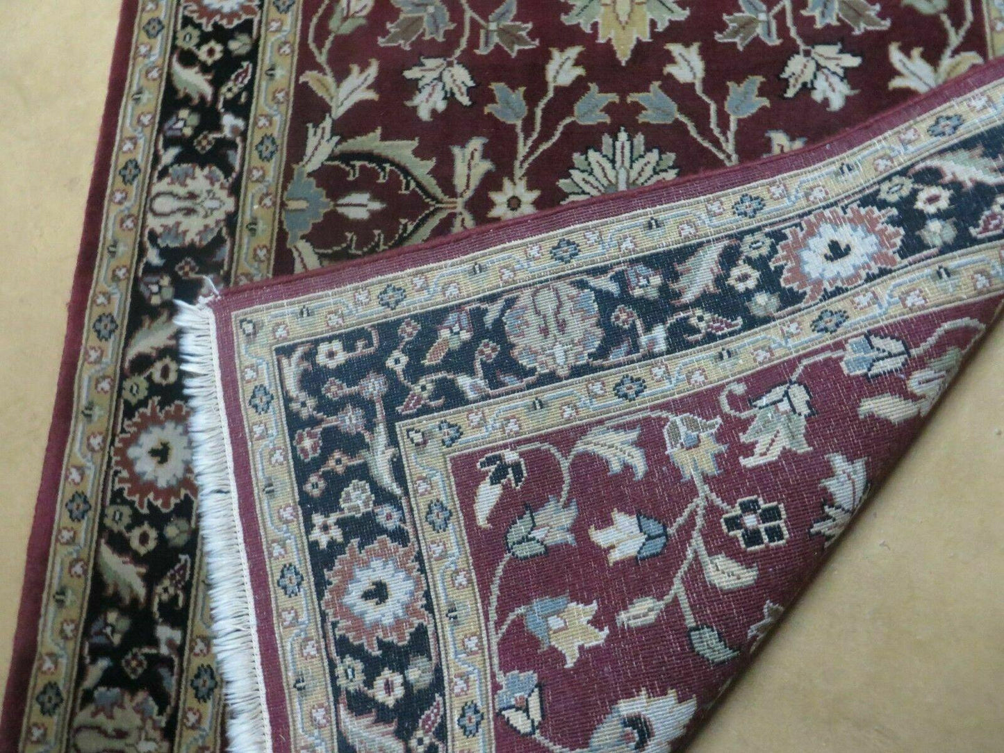 4' X 6' Handmade Finely Knotted Indian Agra Pattern Wool Rug Nice - Nuvé