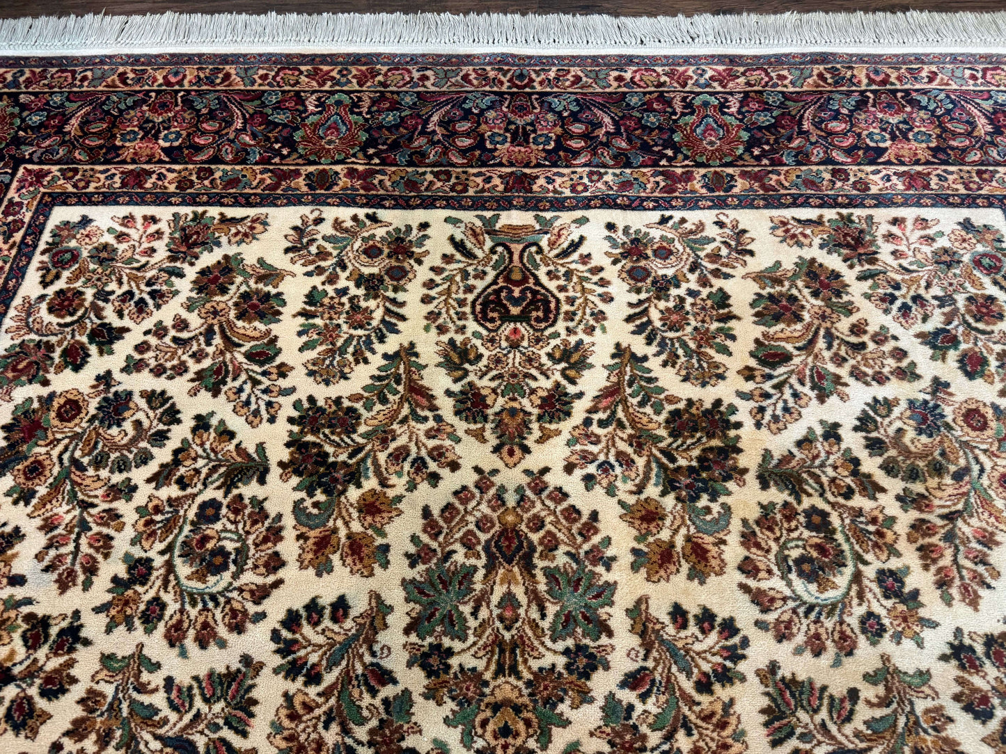 8.8 x 12 Karastan Ivory Sarouk Rug #760, Wool Pile, Vintage, Original 700 Series - Nuvé