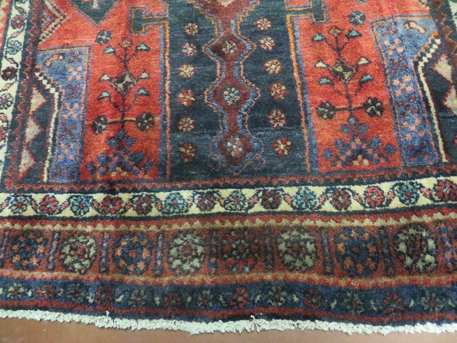4' X 9' Antique Handmade Turkish Tribal Oriental Geometric Wool Rug # 605 - Nuvé