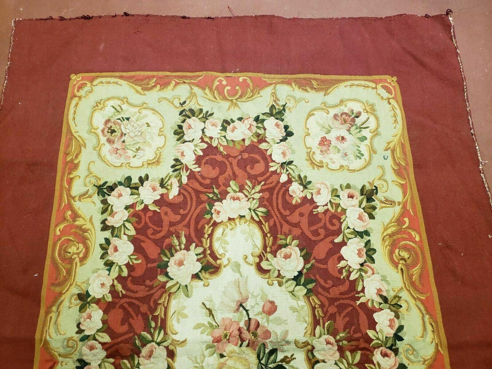 3' X 5' Antique Handmade French Aubusson Weave Savonnerie Needlepoint Rug Nice - Nuvé