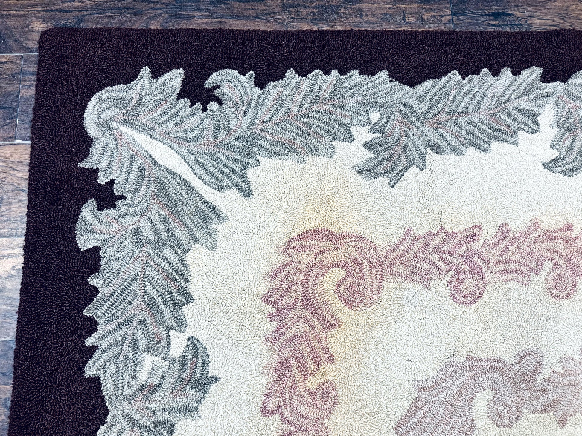 American Hand Hooked Rug 9x12, Vintage Aubusson Carpet, Wool - Nuvé