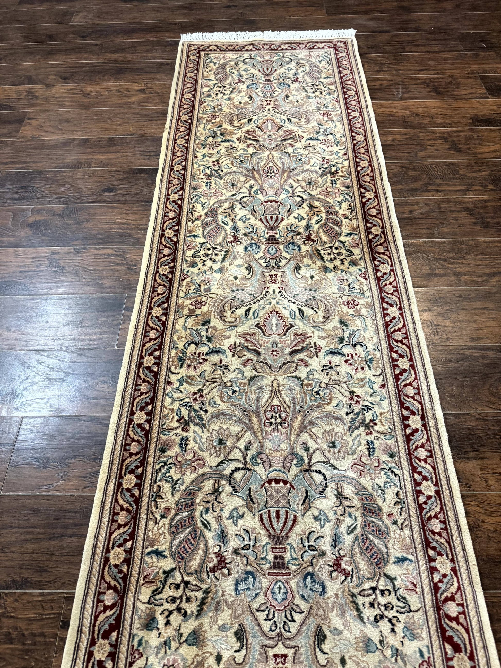 Pakistani Runner Rug 2.8 x 14, Pak Persian Hallway Rug, Cream Color - Nuvé