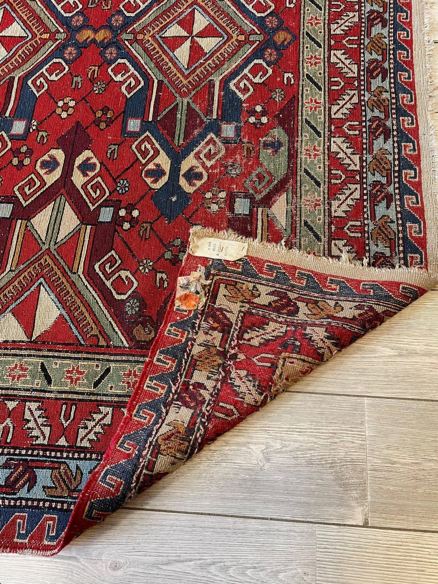 Fine Antique Natural Dyes Caucasian Soumak Area Rug 73''x91'' - Nuvé