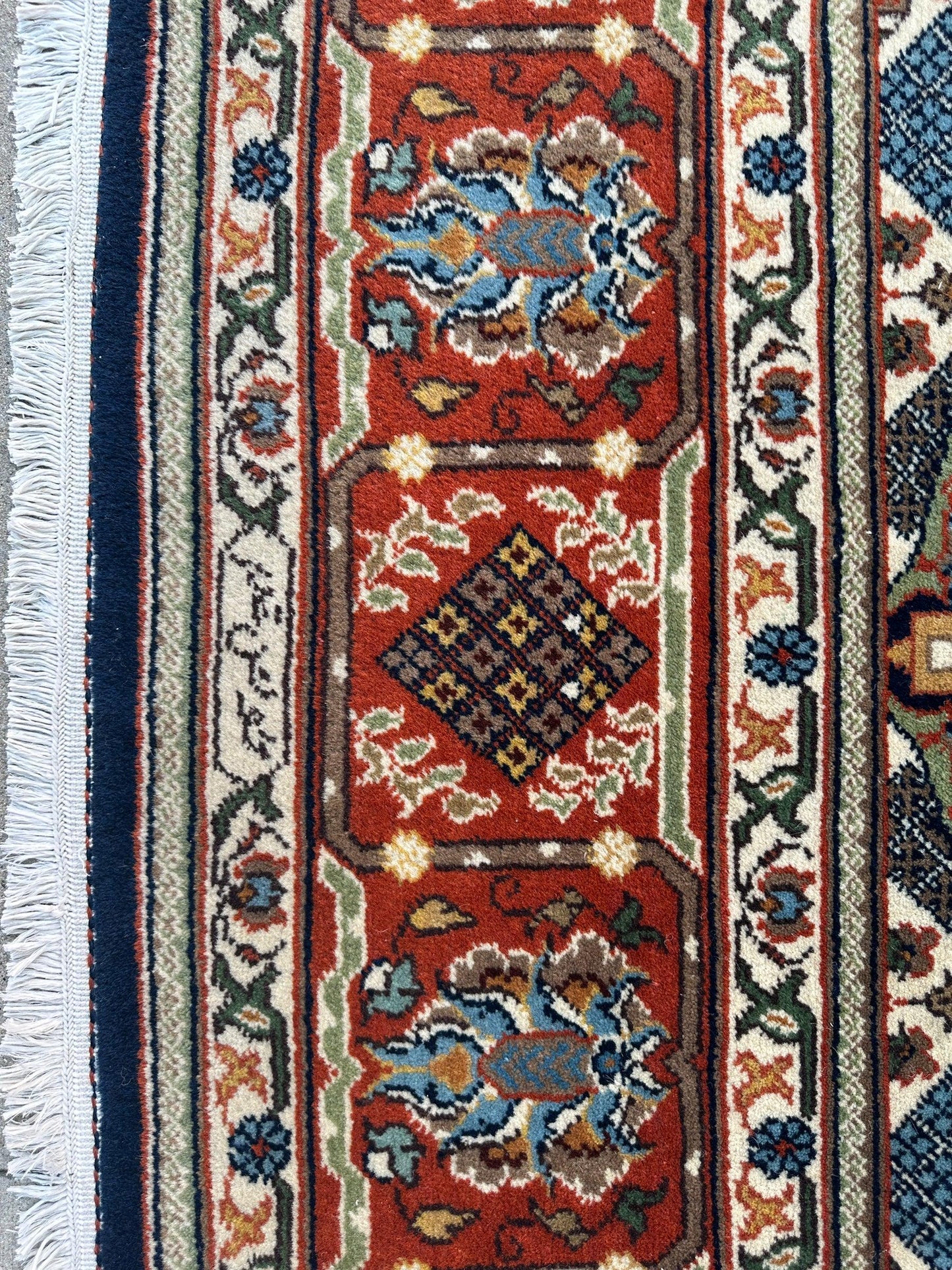 Hand-Knotted Indo-Joshegan Wool Rug – 12'2" x 9'1" – Geometric Medallion Design, Rich Warm Palette - Nuvé