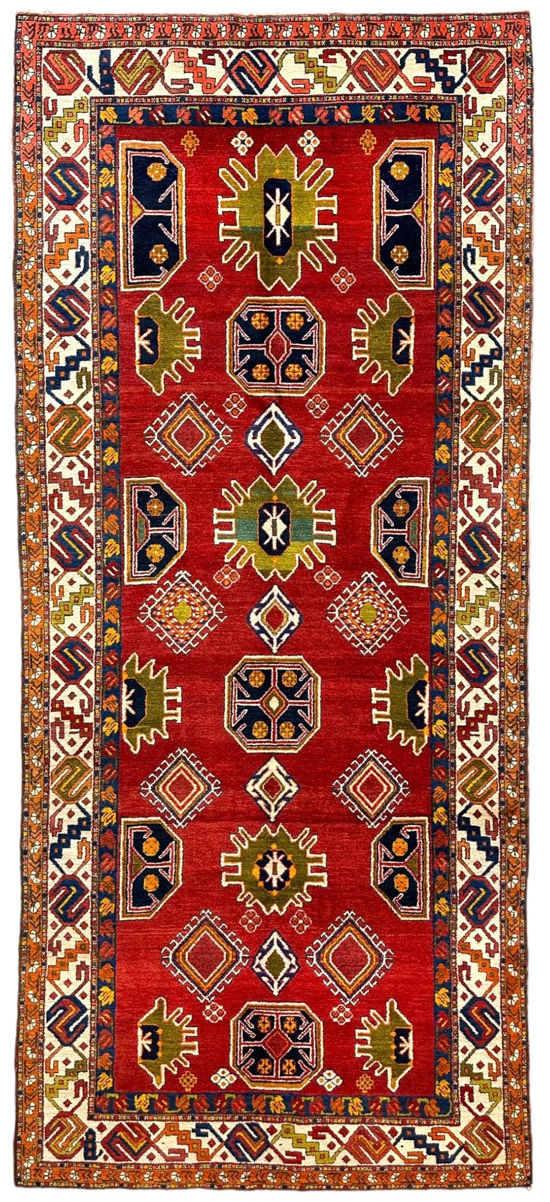 Hand-Knotted Persian Meshgin Wool Rug – 5’ x 11’ – Vintage Tribal Masterpiece - Nuvé