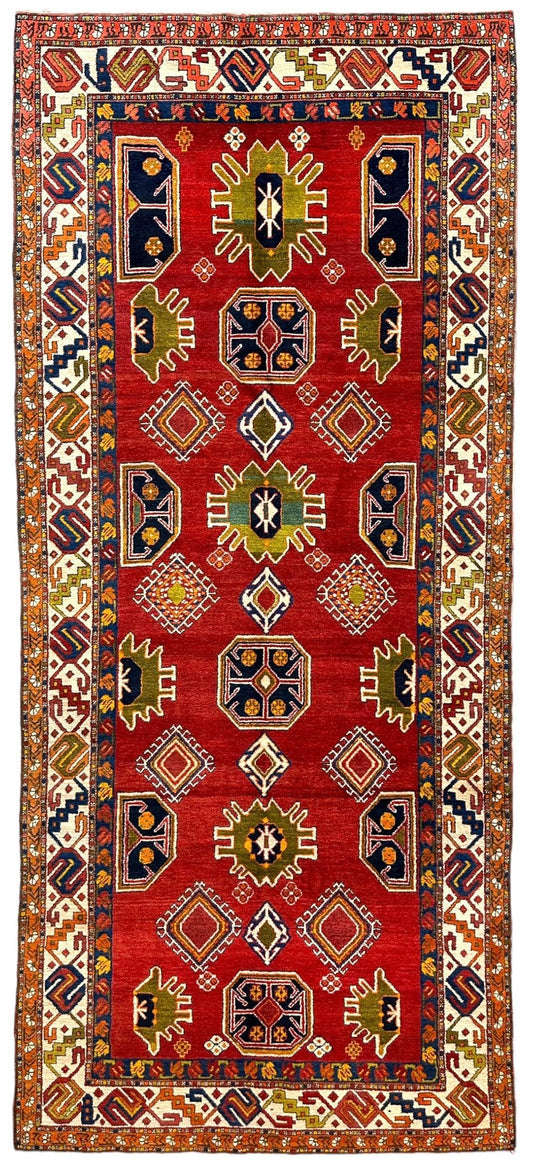 Hand-Knotted Persian Meshgin Wool Rug – 5’ x 11’ – Vintage Tribal Masterpiece - Nuvé