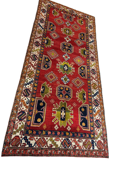 Hand-Knotted Persian Meshgin Wool Rug – 5’ x 11’ – Vintage Tribal Masterpiece - Nuvé