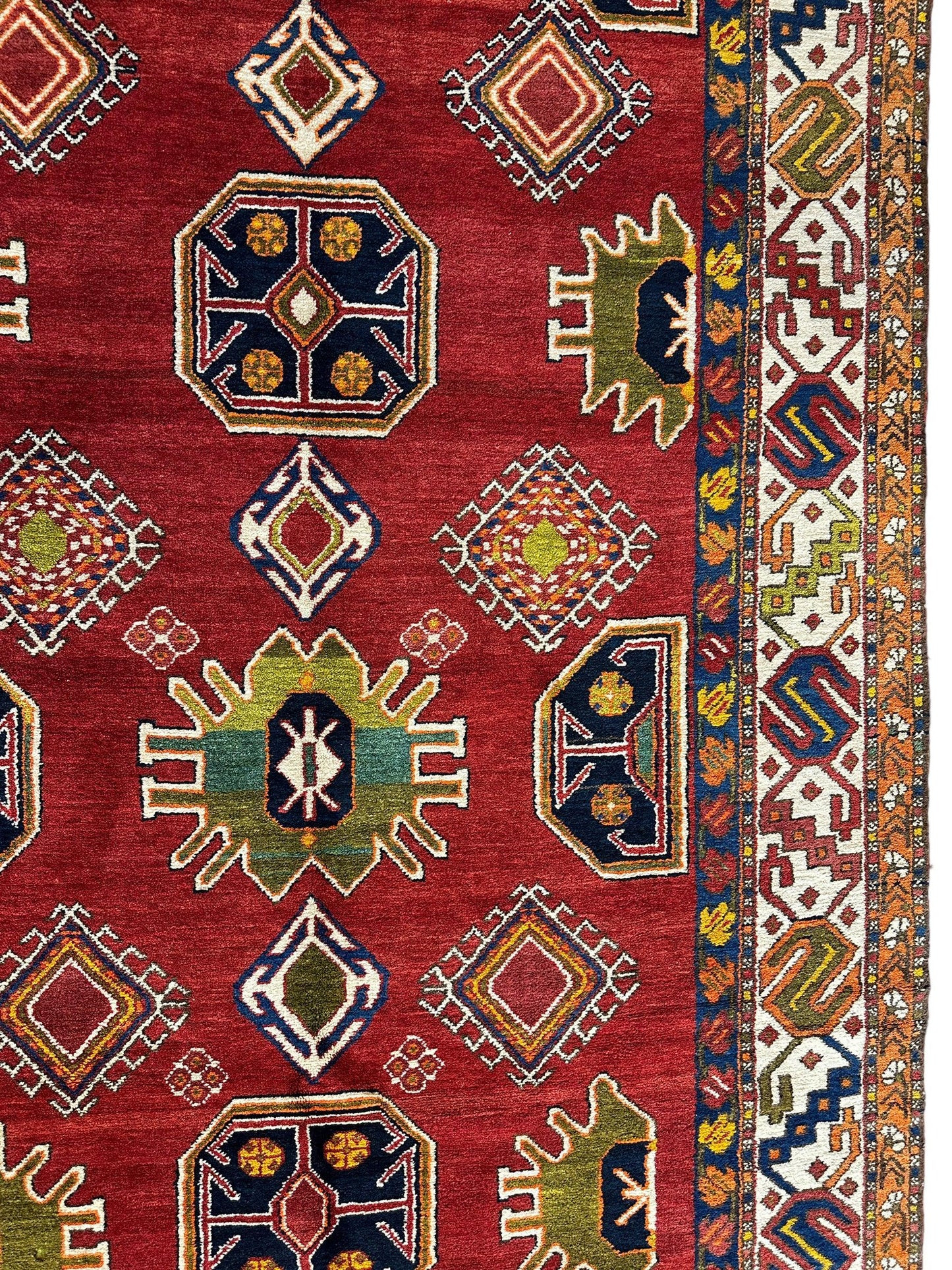 Hand-Knotted Persian Meshgin Wool Rug – 5’ x 11’ – Vintage Tribal Masterpiece - Nuvé