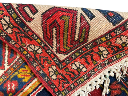 Hand-Knotted Persian Meshgin Wool Rug – 5’ x 11’ – Vintage Tribal Masterpiece - Nuvé