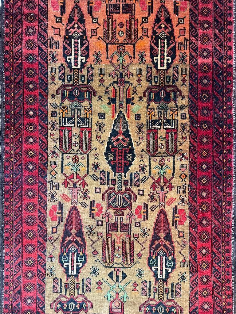 Fine Vintage Wool Baluch Rug 6x4 ft - Nuvé