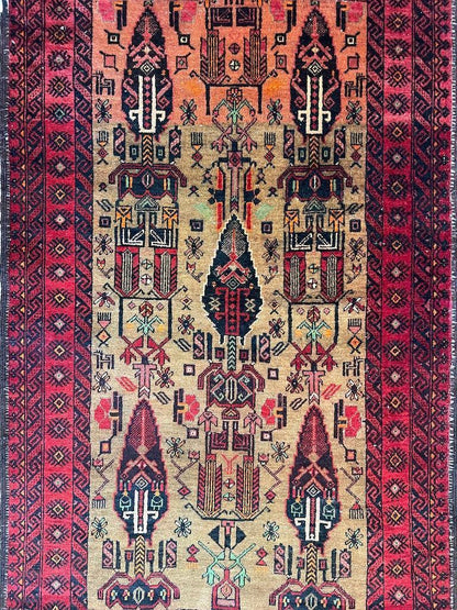 Fine Vintage Wool Baluch Rug 6x4 ft - Nuvé