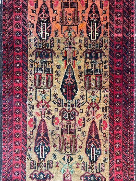 Fine Vintage Wool Baluch Rug 6x4 ft - Nuvé