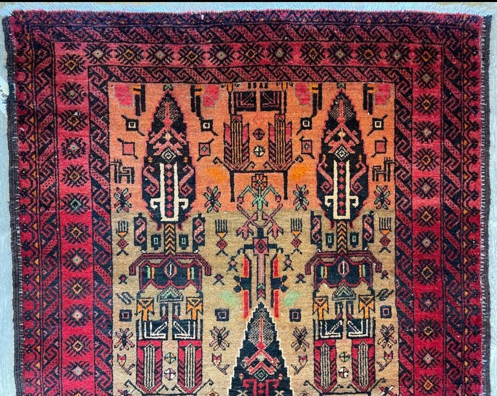Fine Vintage Wool Baluch Rug 6x4 ft - Nuvé