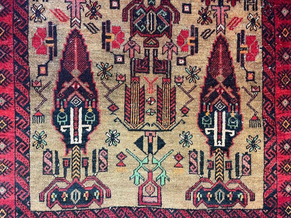 Fine Vintage Wool Baluch Rug 6x4 ft - Nuvé