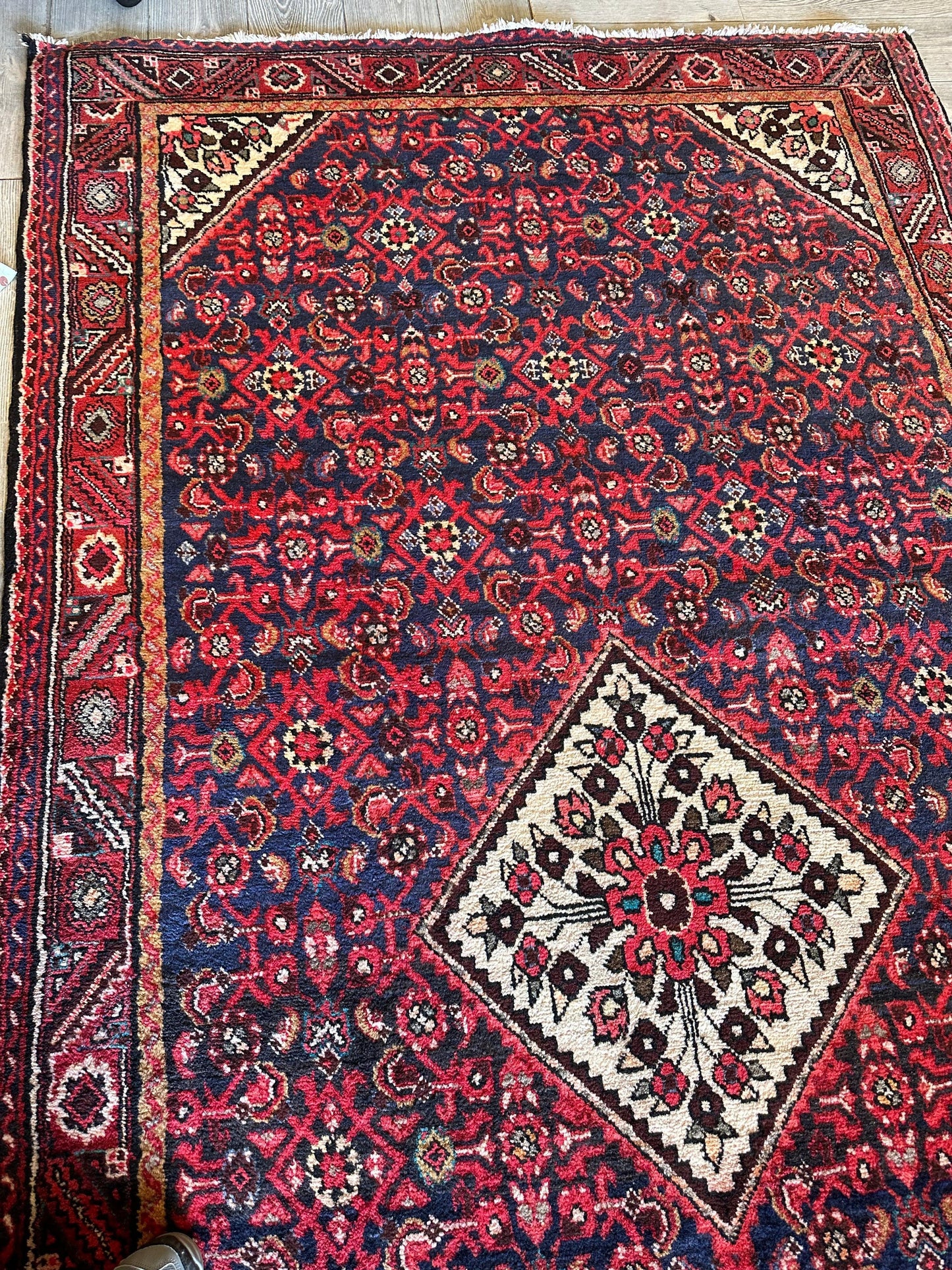 Fine Vintage Zagheh Persian Area Rug 10'4'' x 5'5'' - Nuvé